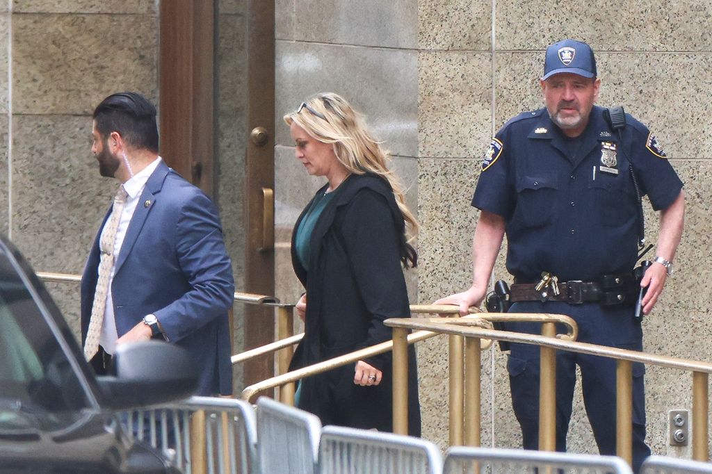 Stormy Daniels leaves Manhattan Criminal Court after testifying in alleged silence money case against former US President Donald Trump
