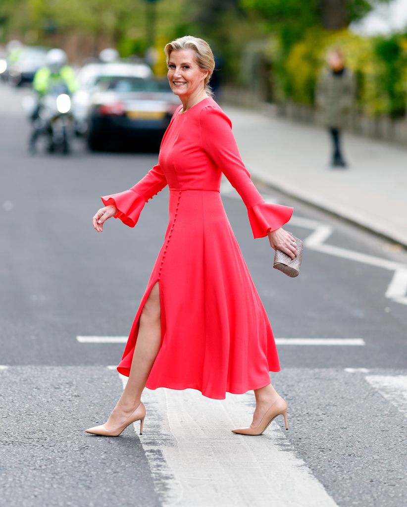 Sophie, Duchess of Edinburgh (Global Ambassador for the International Agency for the Prevention of Blindness) walking across the iconic Abbey Road zebra crossing