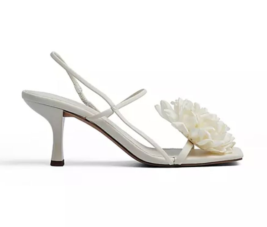 ASOS NA-KD Square Toe Heeled Sandal with Corsage