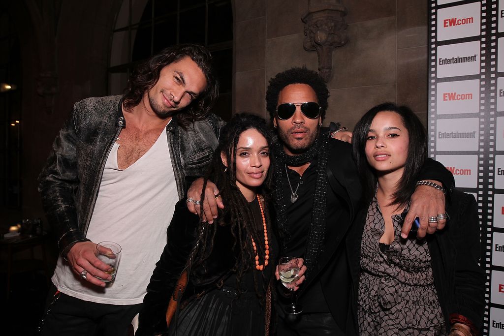 Jason Momoa, Lisa Bonet, Lenny Kravitz and Zoe Kravitz at Entertainment Weekly's party honoring the Best Director Oscar nominees at the Chateau Marmont on February 25, 2010 in Los Angeles, California.