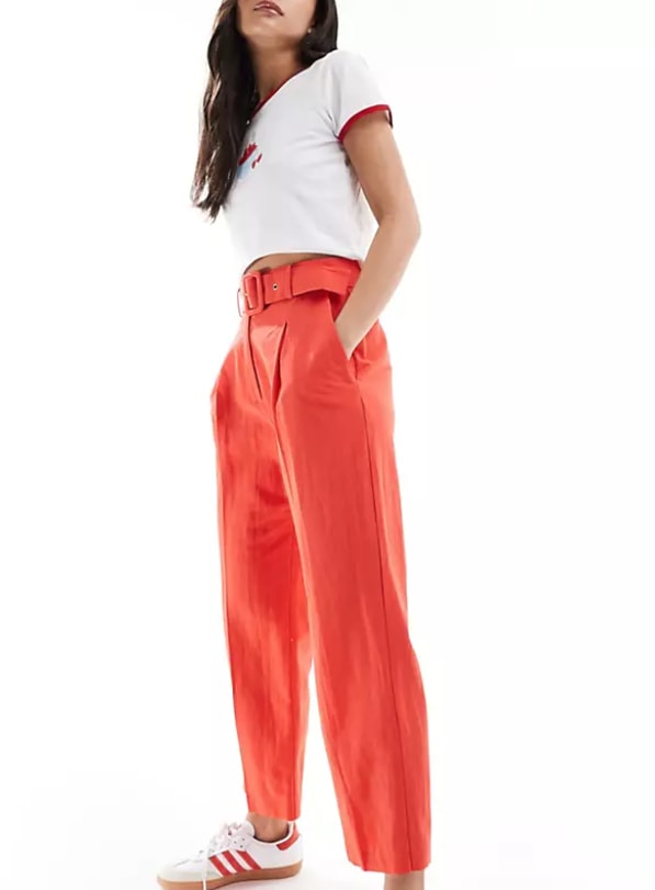 asos red skinny trousers 
