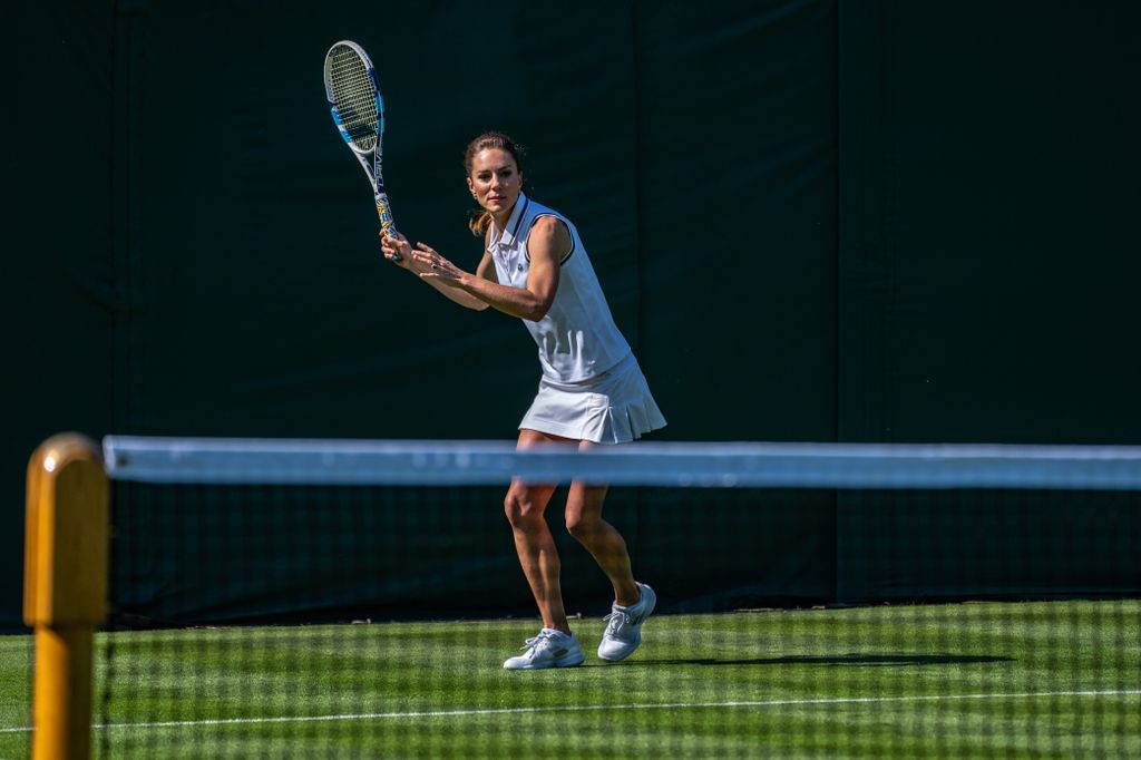 Princess Kate playing tennis at Wimbledon