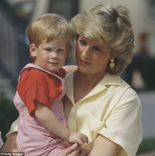 He said he took the drugs to cope with the 'grief' and 'trauma' he felt after his mother's death. Pictured: Harry with Princess Diana in 1987