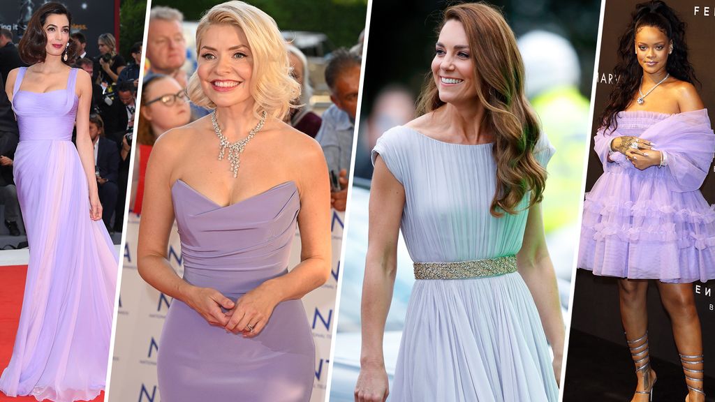 Amal Clooney Holly Willoughby Kate Middleton and Rihanna in lilac dresses 
