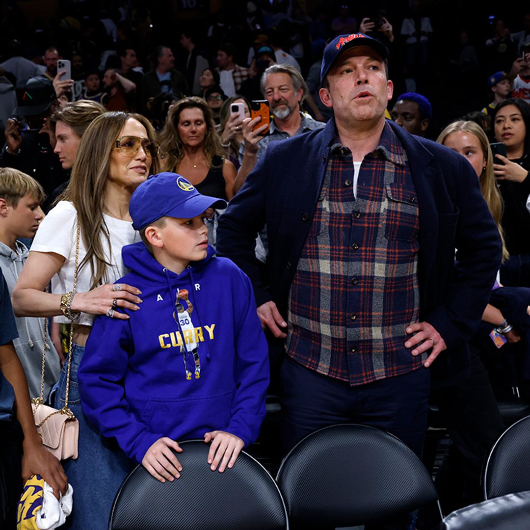 Jennifer Lopez, Ben Affleck and Samuel Garner Affleck watched the Los Angeles Lakers and Golden State Warriors play.