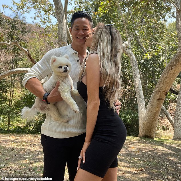 Courtney split from her ex-fiancé Chris Sheng in July (pictured)