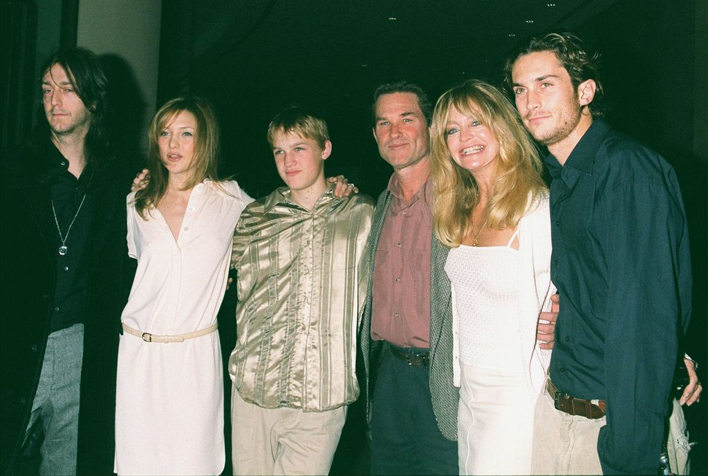 Goldie Hawn and her family attend the 60th Annual Golden Apple Awards in Beverly Hills, CA on December 10, 2000. Left to right: Chris Robinson (Kate's boyfriend), Kate Hudson, Wyatt, Kurt Russell, Goldie Hawn and Oliver Hudson. Hudson will reportedly marry Chris Robinson at midnight on December 31, 2000. Hudson, who starred in "almost Famous" Is 21 years old and Robinson is 34 years old. "We fell in love without even knowing each other," He said about Robinson