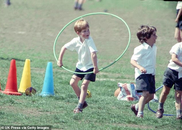 Five-year-old Prince Harry attending sports lessons at Wetherby School in Richmond, May 2, 1990