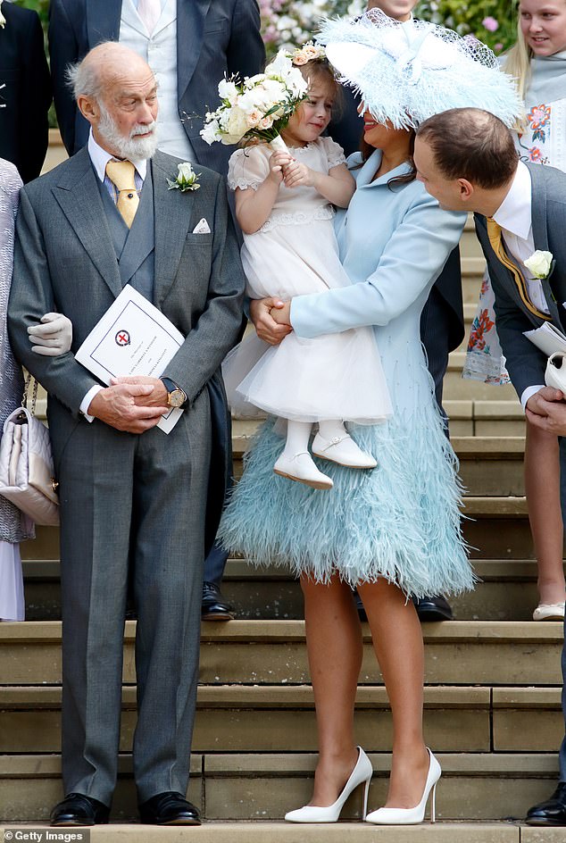 Prince Michael of Kent, Isabella Windsor, Lady Frederick Windsor and Lord Frederick Windsor attend the wedding of Lady Gabriella Windsor and Thomas Kingston at St George's Chapel on May 18, 2019.