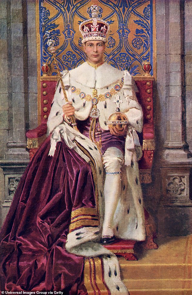 Portrait of King George VI in full coronation dress on the day of his coronation in May 1937