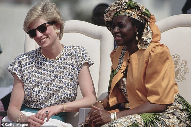 Princess Diana wore this same collar necklace with a dress by Alistair Blair in Nigeria in 1990