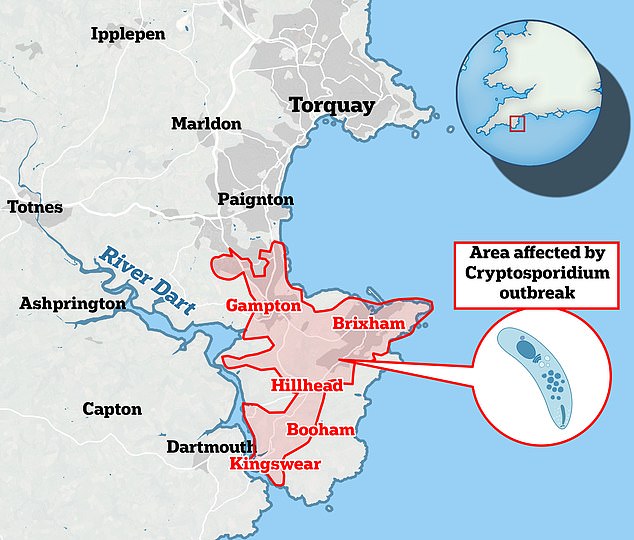 Locals in Brixham, Boohe, Kingswear, Roseland and Paignton, north-east of Devon, have been told to boil water as a precaution