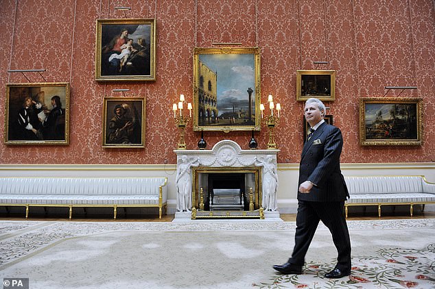 Edward Griffiths, then Deputy Master of the Household, walking through the picture gallery at Buckingham Palace, 2011