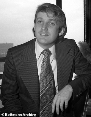 Former President Donald Trump is pictured here in 1976. The new 'The Apprentice' film alleges that Trump, 77, had liposuction in the 1970s or 1980s.