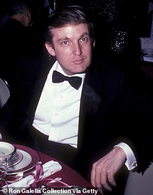 Former President Donald Trump is pictured here in 1985. The new 'The Apprentice' film alleges that Trump, 77, had liposuction in the 1970s or 1980s.