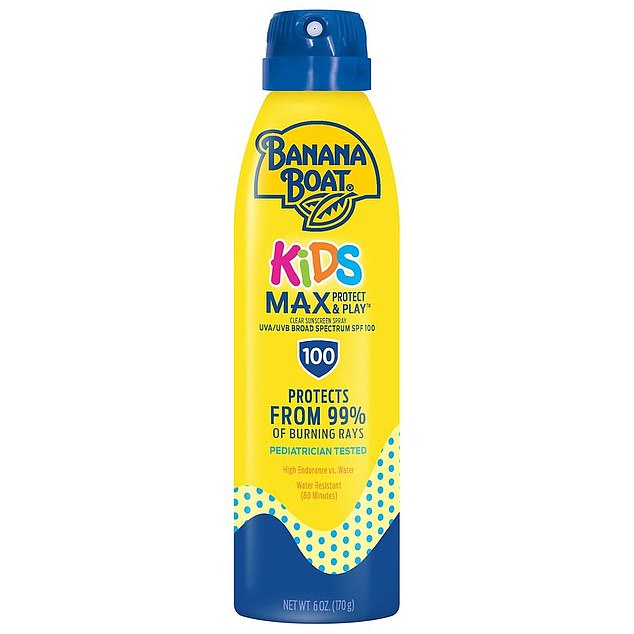 The EWG took issue with the lotion formation of the Banana Boat Kids Max Protect and Play Broad Spectrum Sunscreen, specifically of the 2018 formulation.