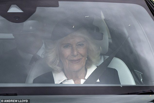 A royal send off: Queen Camilla joins Prince William’s ‘first love’ Rose Farquhar at memorial service for King Charles’ close friend Captain Ian Farquhar after his death aged 78