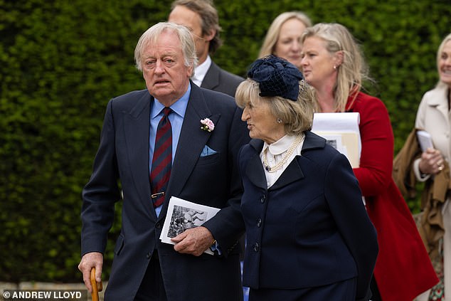 Andrew Parker Bowles was among the 500 people who came to pay their respects at the service
