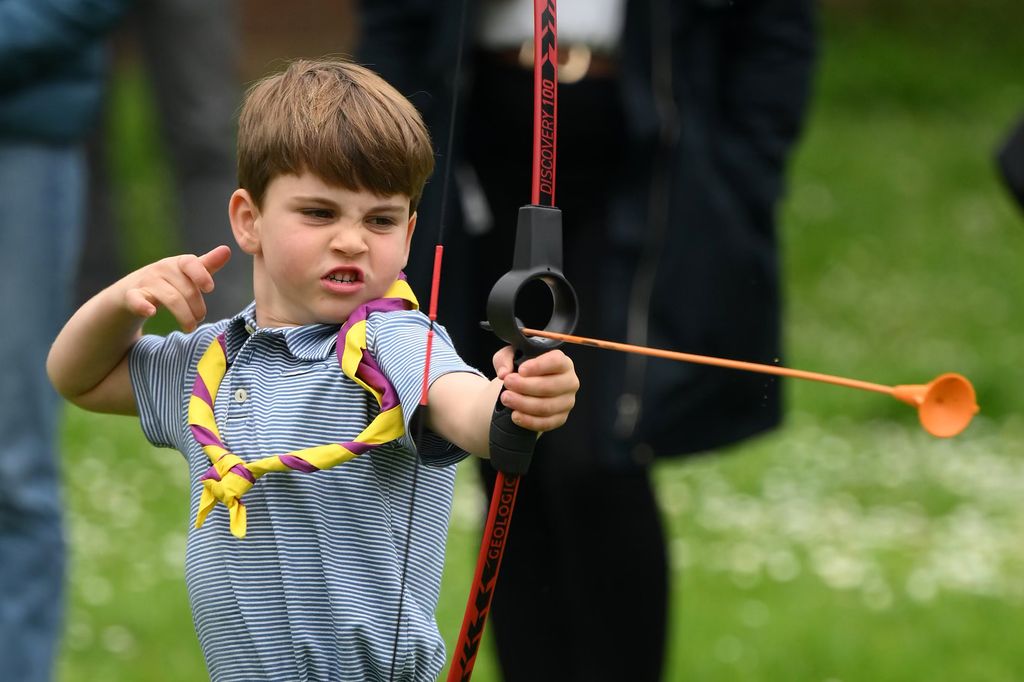 Prince Louis competing in archery