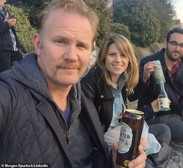 Mr. Spurlock [pictured with friends]Admitted to alcohol abuse in 2017, which may have played a part in his liver problems and poor mental health