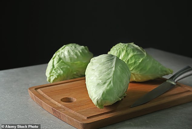Cabbage contains fiber, half of your daily requirement of vitamin K, one-third of your daily requirement of vitamin C, and ten percent of your daily requirement of folate.