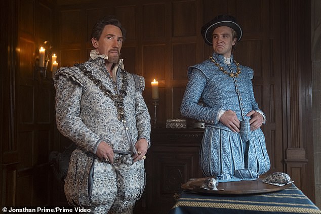 Rob Brydon (left) plays the father of Lady Jane's lover Guildford while Henry Ashton (right) plays Guildford's brother