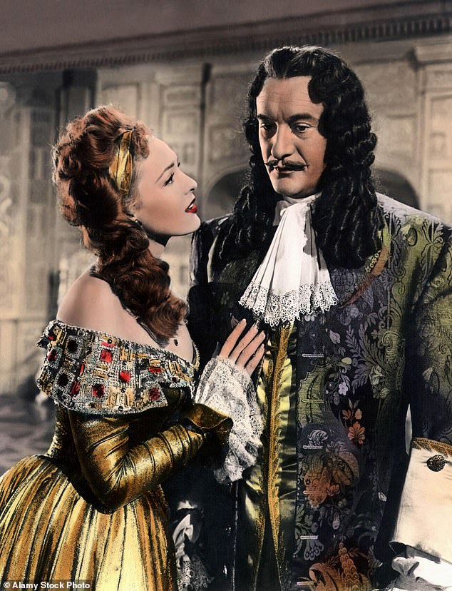 The womaniser Charles had many lovers throughout his life and fathered illegitimate children - 12 in all. Above: George Sanders and Linda Darnell in the 1947 film Forever Amber