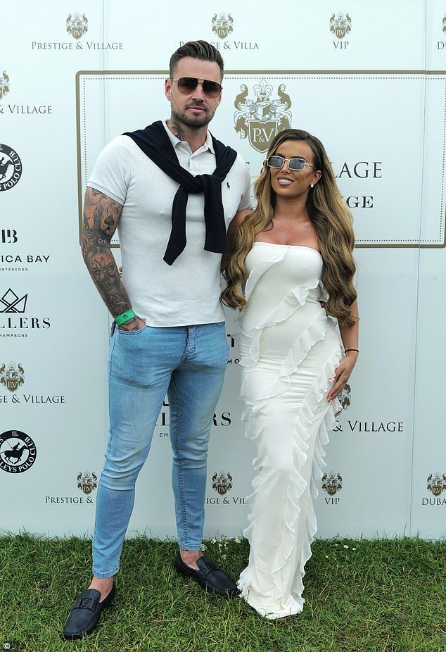 Katie Price’s ex-boyfriend Carl Woods, 35, ‘confirms new relationship’ with beautician girlfriend Megan Bell, 25, as they attend the Silver Leas Polo in Hertfordshire together
