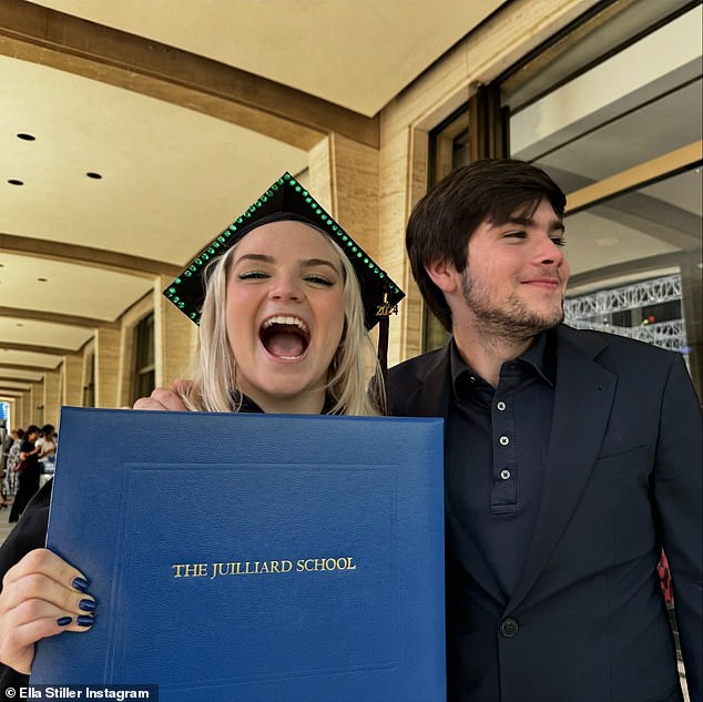 In another photo, she smiled while standing next to her brother Quinn Stiller (18) and proudly holding her diploma.