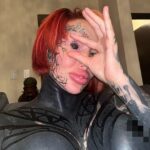 Surgery-addicted model tattoos her EYEBALL after almost dying from botched procedures that included an ‘inflated’ vagina and a uniboob – as fans say she’s finally gone too far