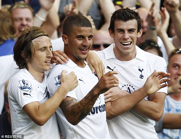 During his tenure at Tottenham, Walker played alongside Luka Modric (left) and Gareth Bale (right)