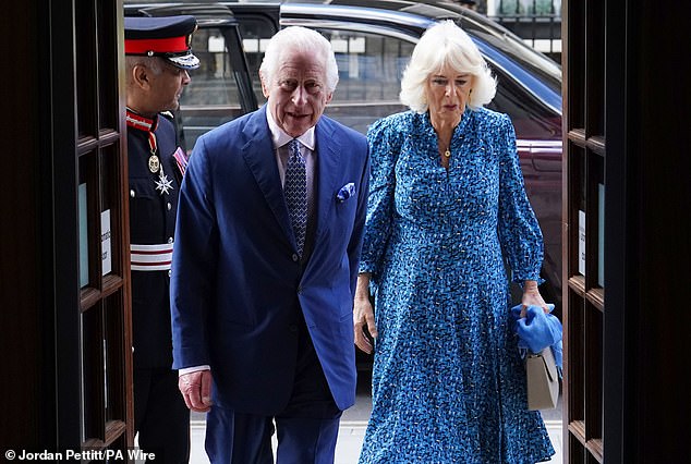 King Charles III and Queen Camilla arrive for a visit to Rada in London this morning