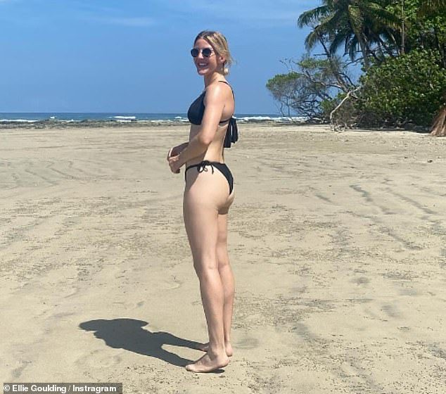 Ellie Goulding shows off her fantastic figure in a skimpy bikini as she documents romantic trip to Costa Rica to visit her surf instructor boyfriend Armando Perez