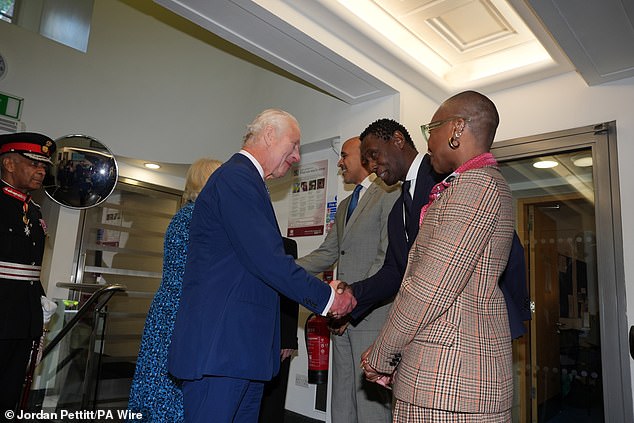 The King and Queen met Homeland star David Harewood and actress and singer Cynthia Erivo