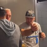 Luka Doncic has his beer confiscated by Mavericks VP as he celebrated reaching the NBA Finals with his dad