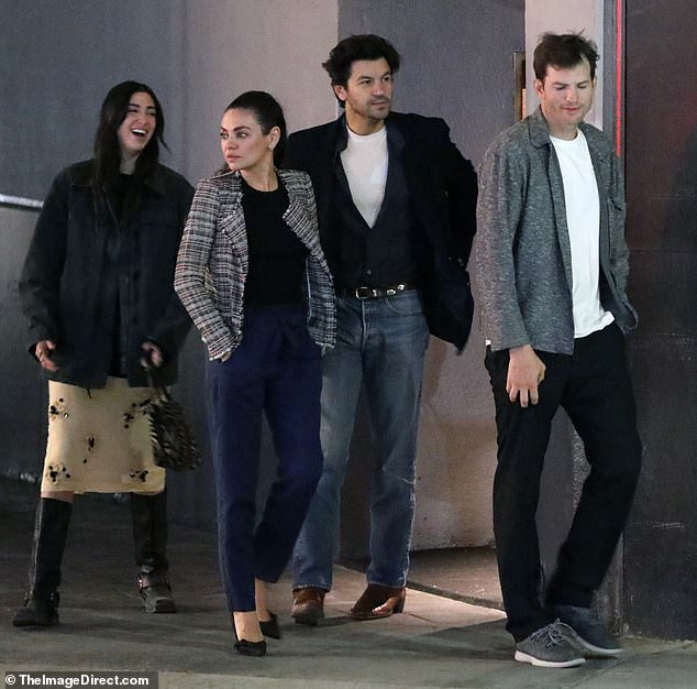 Mila Kunis and Ashton Kutcher enjoy a cozy dinner with convicted rapist Danny Masterson’s brother – months after they were forced to issue a groveling apology for begging judge to show ‘LENIENCY’ to That 70s Show star in his assault case