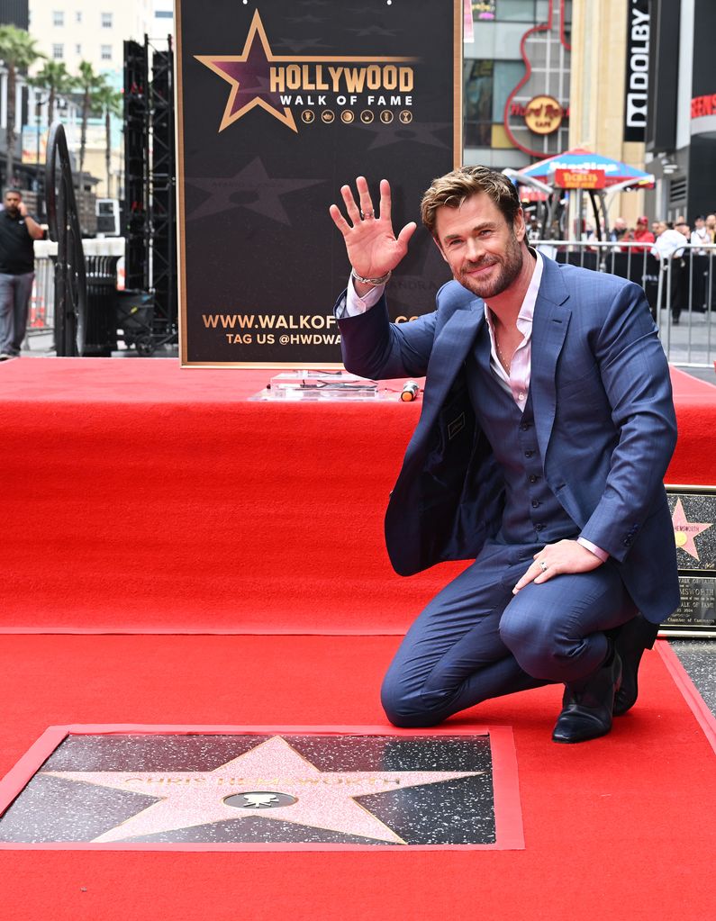 Chris Hemsworth during the ceremony to be awarded a star on the Hollywood Walk of Fame 