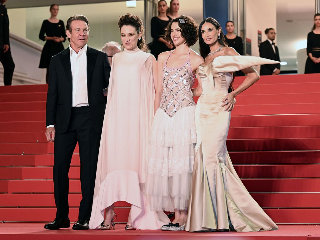 Demi Moore and co-stars at the Subtense premiere in Cannes 