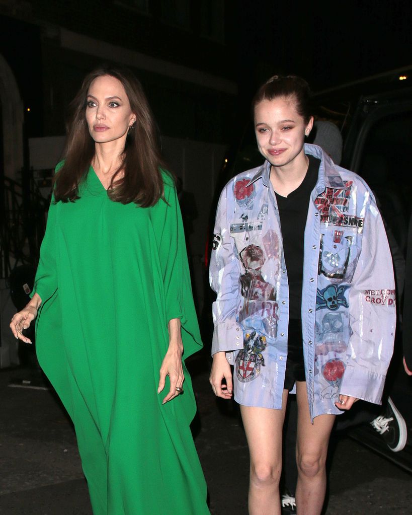Angelina Jolie and Shiloh Jolie-Pitt seen attending The Eternals – UK Film Premiere Afterparty at Maison Estelle on October 27, 2021 in London, England