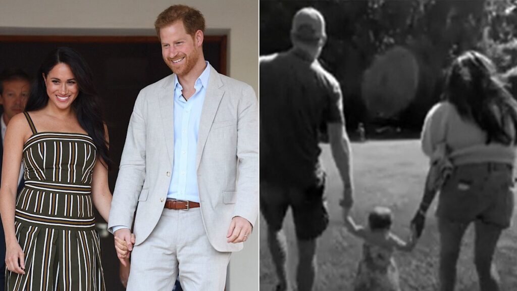 Prince Harry and Meghan Markle play with Archie, Lilibet and their dogs in rare clip – watch video