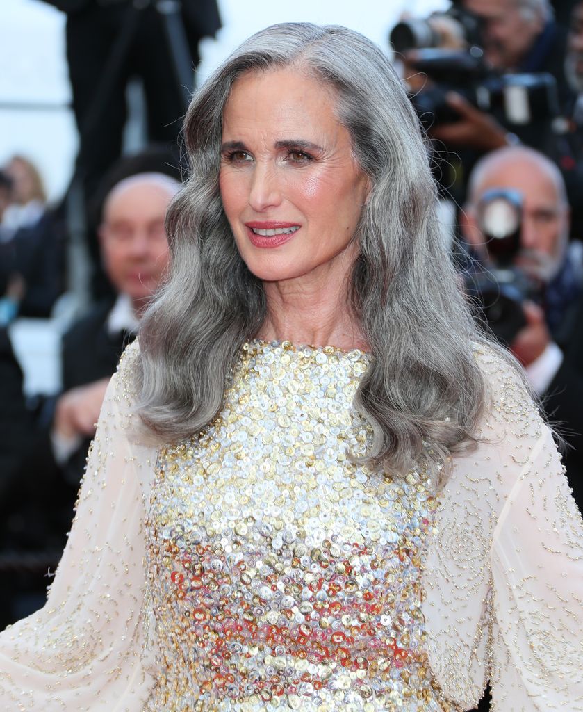 Andie MacDowell attends the La Plus Precieuse des Marchends (The Most Precious Cargo) red carpet at the 77th annual Cannes Film Festival