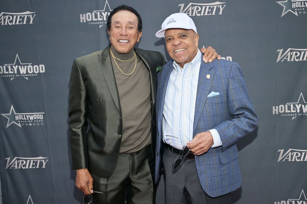 Smokey Robinson and Berry Gordy at the star ceremony where Martha Reeves was honored with a star on the Hollywood Walk of Fame on March 27, 2024 in Los Angeles, California. (Photo by Michael Buckner/Variety via Getty Images)