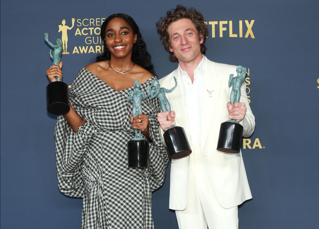 Award winners for Outstanding Performance by a Female and Male Actor in a Comedy Series and Outstanding Performance by an Ensemble in a Comedy Series"Bear"