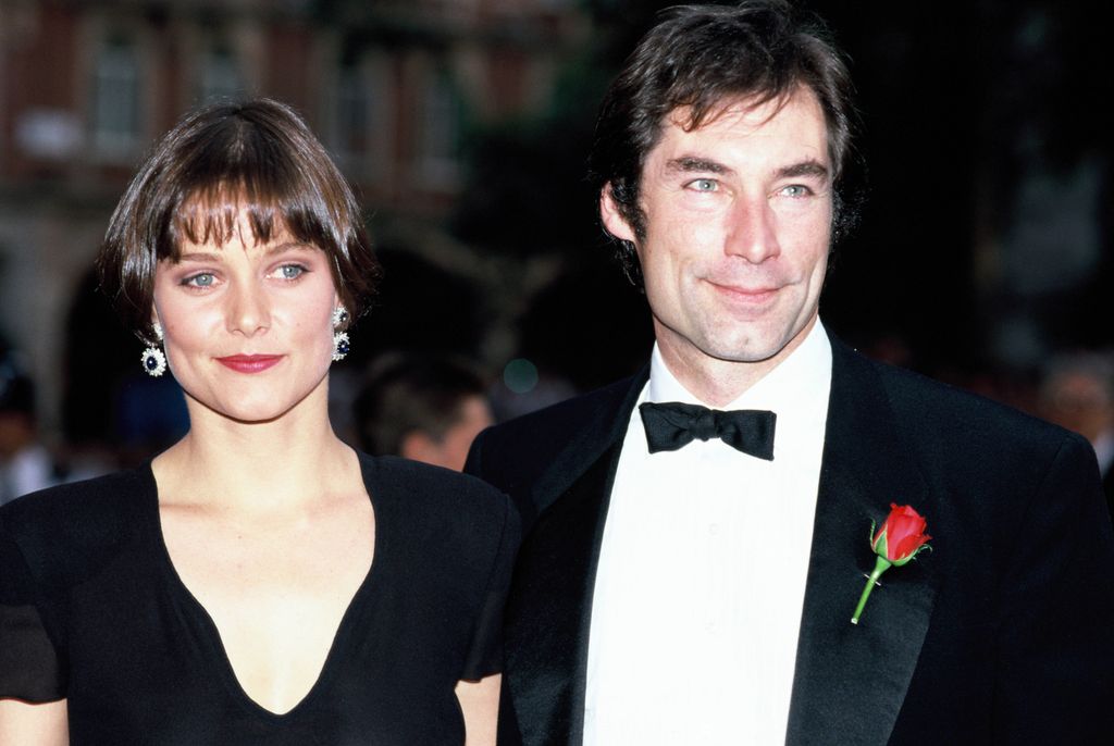 Carey Lowell and Timothy Dalton at the premiere of License to Kill