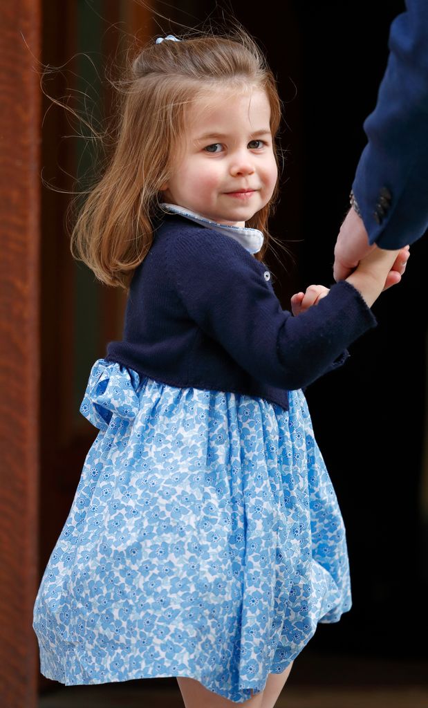 Princess Charlotte visits her younger brother Louis at the Lindo Wing in 2018