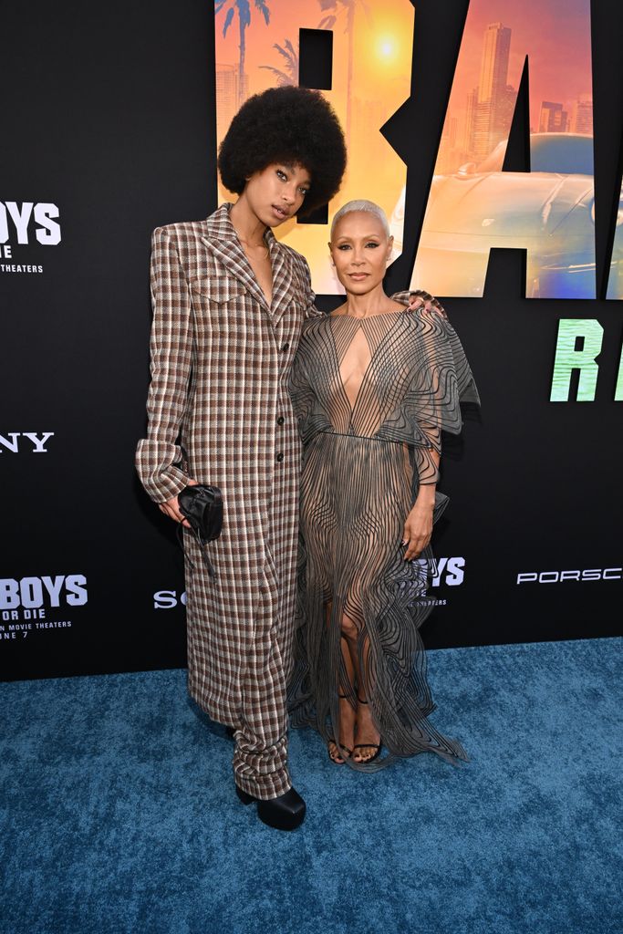 Hollywood, California - May 30: Willow Smith (Left) and Jada Pinkett Smith attend the Los Angeles premiere of Columbia Pictures' film 'The Last of Us'. "Bad Boys: Ride or Die" at the TCL Chinese Theatre in Hollywood, California on May 30, 2024. (Photo by Eric Charbonneau/Getty Images for Sony Pictures)