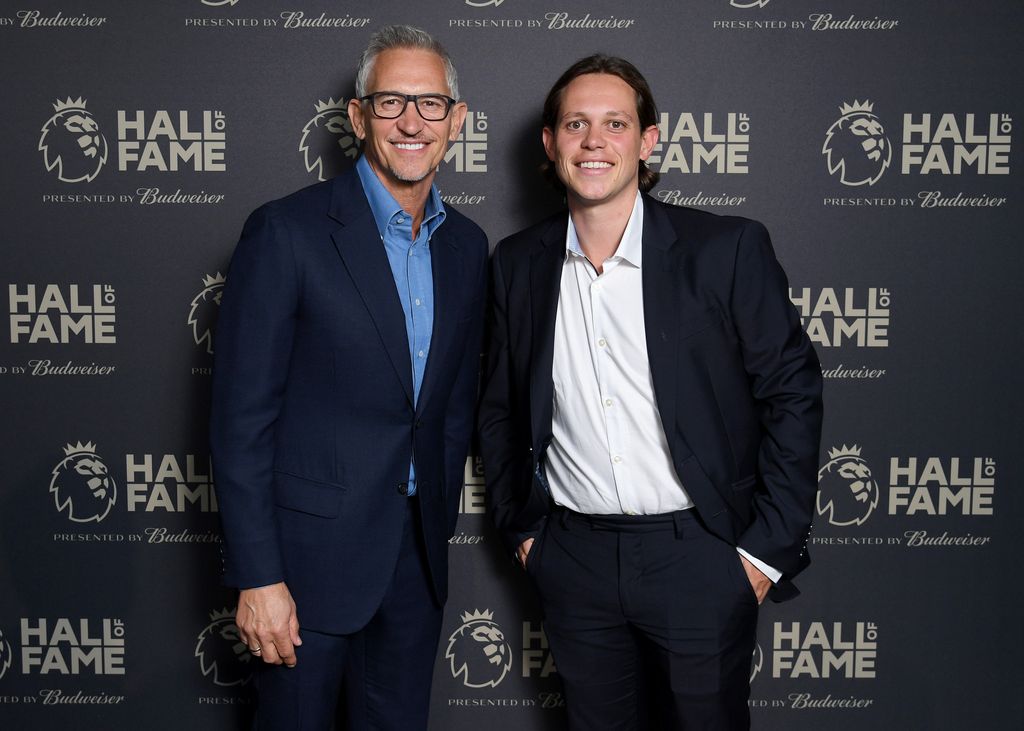 Gary Lineker and son Harry in suits