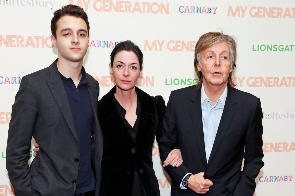 Paul McCartney with his sister Mary McCartney and Arthur Donald
