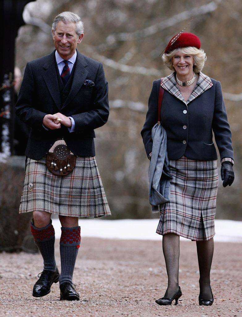 King Charles and Queen Camilla celebrate their first wedding anniversary at Birkhall on the Balmoral Estate, wearing tartan outfits.