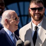President Joe Biden calls out Taylor Swift’s boyfriend Travis Kelce at the White House – see the video